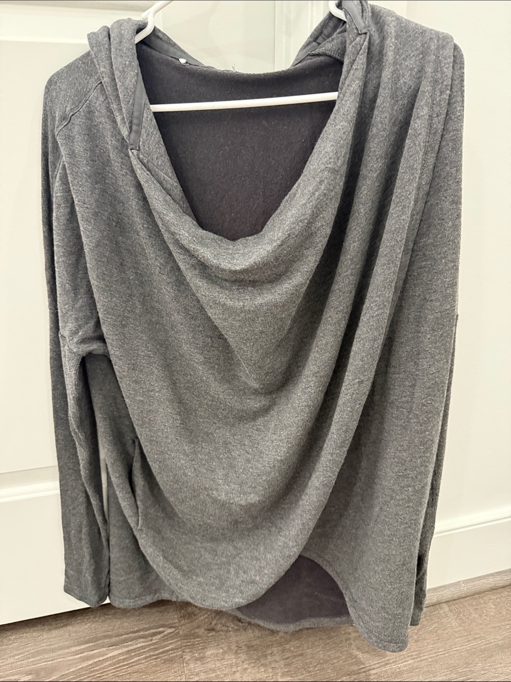 Athleta Cozy Draped Hooded Women's Sweater - Gray